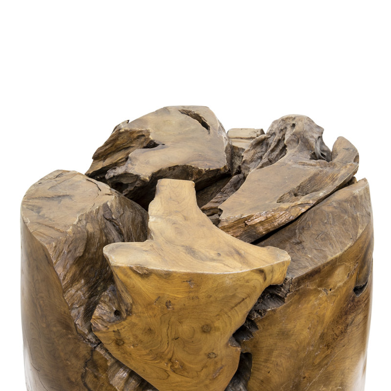 Adale Solid Teak Root Accent End Table, 17" H x 16" W x 16" D
