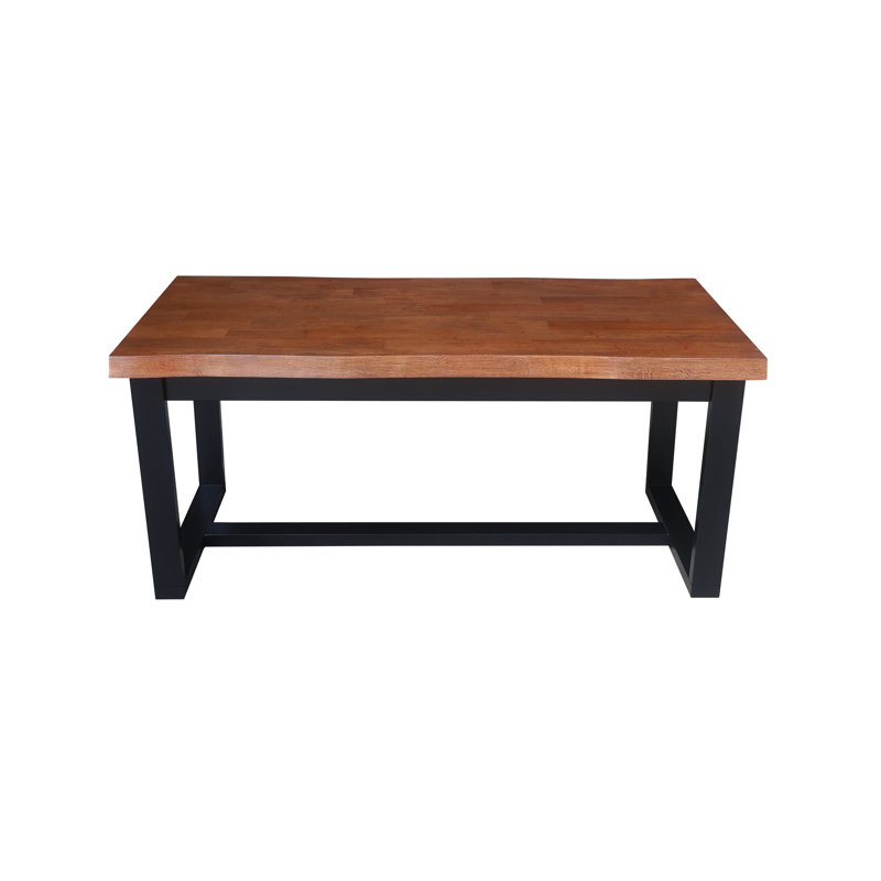 Dreah Live Edge Coffee Table, Bourbon Oak/Black
