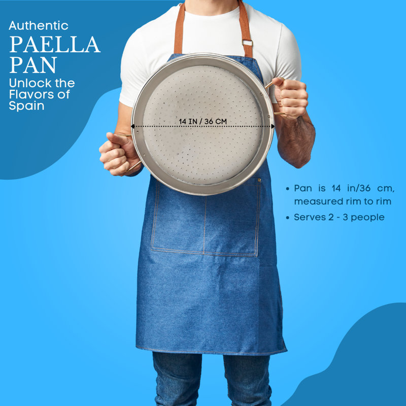 Poêle à paella en acier inoxydable Garcima, 14"