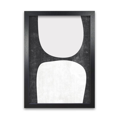 Mid Century Black and White Grunge A 1 Piece Wall Art
