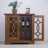 Spacious Dining Sideboard, 2 Clear Tempered Glass Doors, 3 - Height Adjustable Shelf, Material, Dark Oak Finish 33.76"W X 15.69"D 33.54H Sideboard With Modern Functional Design, Door, Interior For-1295425759