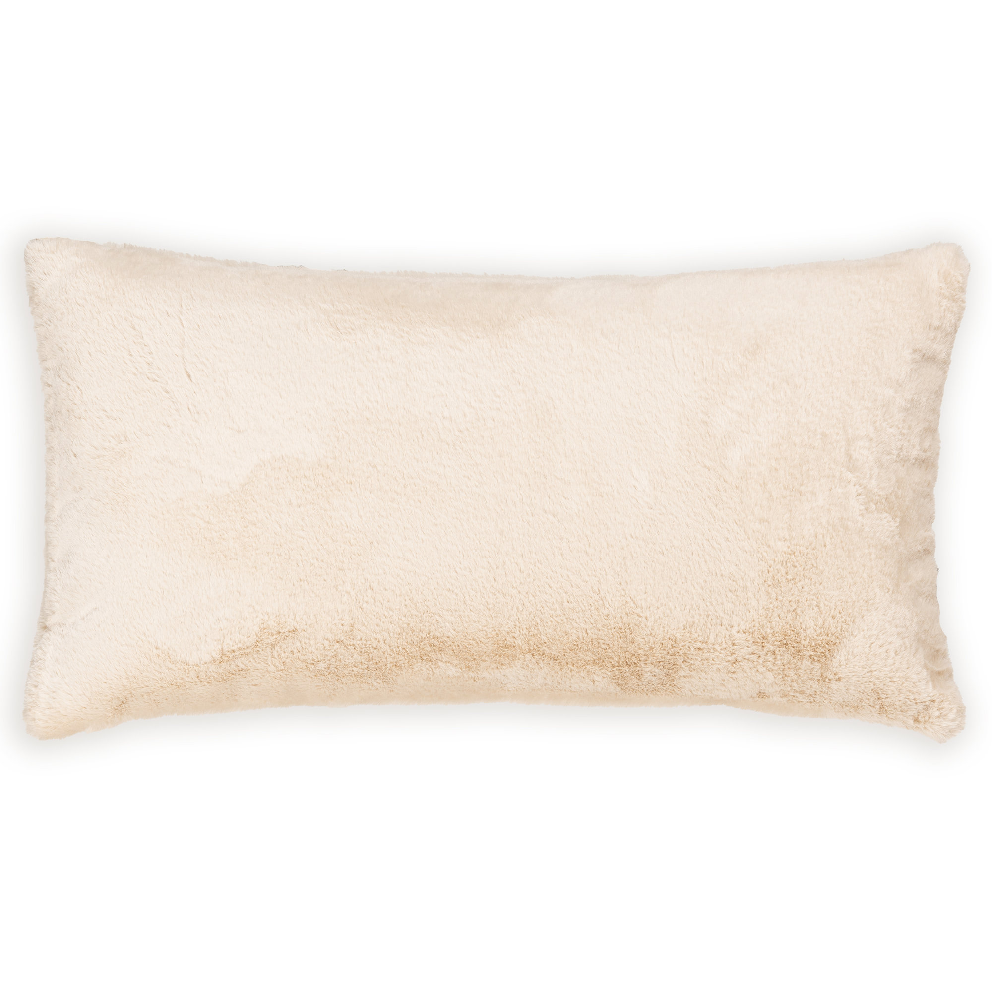 Fawn Faux Fur Throw Pillow, Rectangle 21"H x 12"W, Cream, Polyester