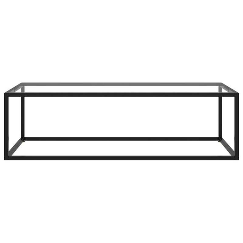 Coffee Table Black with Tempered Glass 47.2"x23.6"x13.8", 13.8" H x 47.2" L x 19.7" W, Tempered