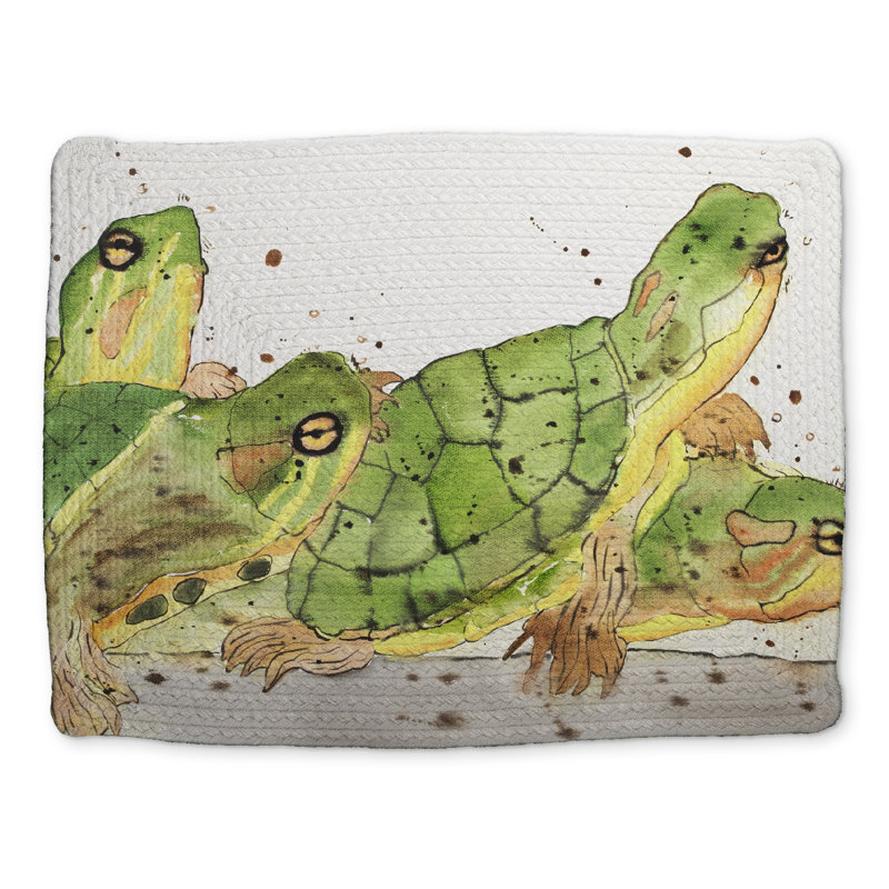 Small Aquatic Turtles Polyester Placemat | Bedroom Decor