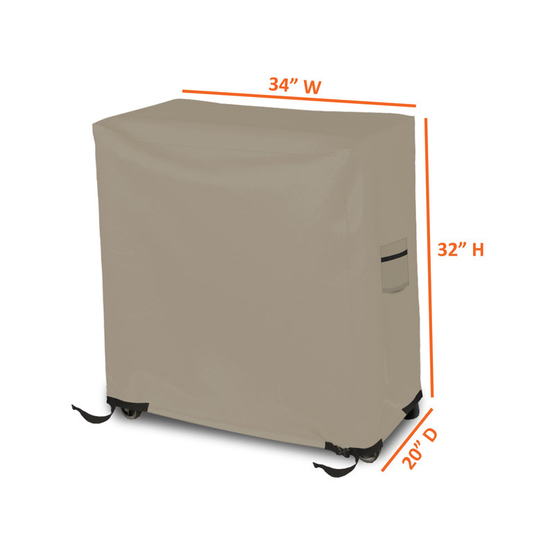 Heavy Duty Cooler Cart Cover, 18 OZ, 32" H x 34" W x 20" D, Beige