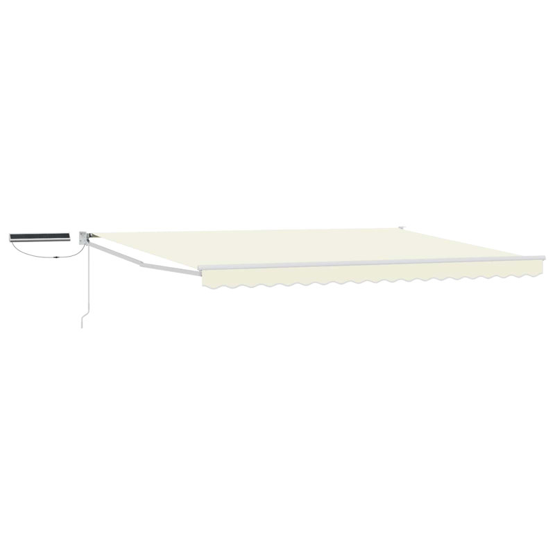 VidaXL Polyester Cover Retractable Patio Awning, 165cm H x 500cm W x 300cm D, Cream/White