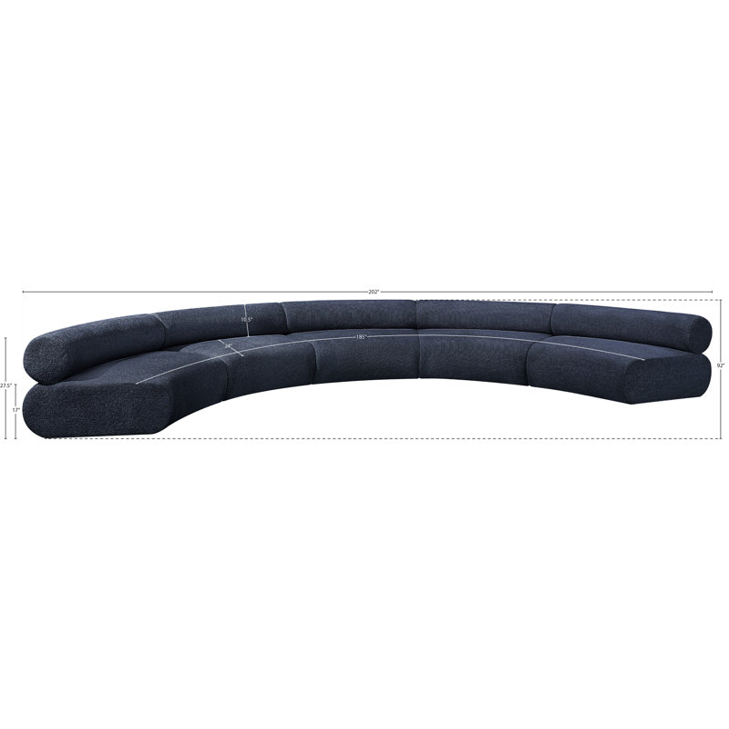 Bale 202" Upholstered Sectional, Navy Chenille Fabric