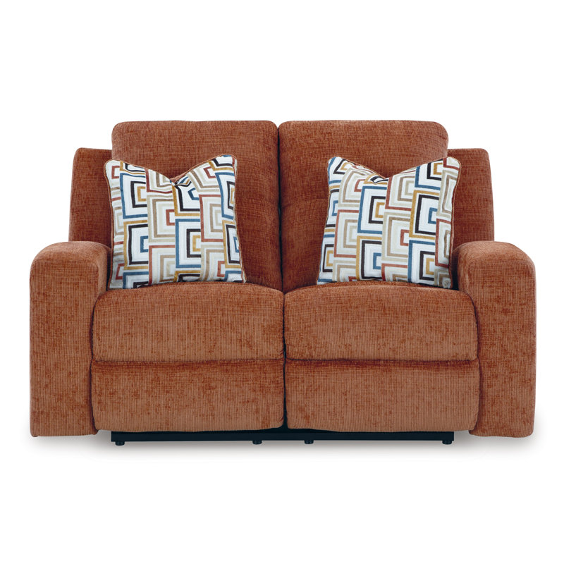 Agostini Reclining Loveseat, Orange