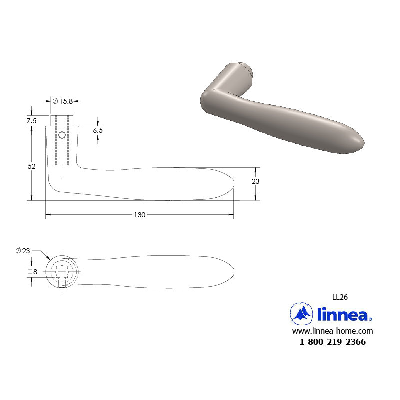 Passage Door Lever Set, Satin Brass, 2.375"