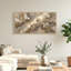 Ensemble de 1 tableau mural en toile dorée effet marbre-129281047-129281042