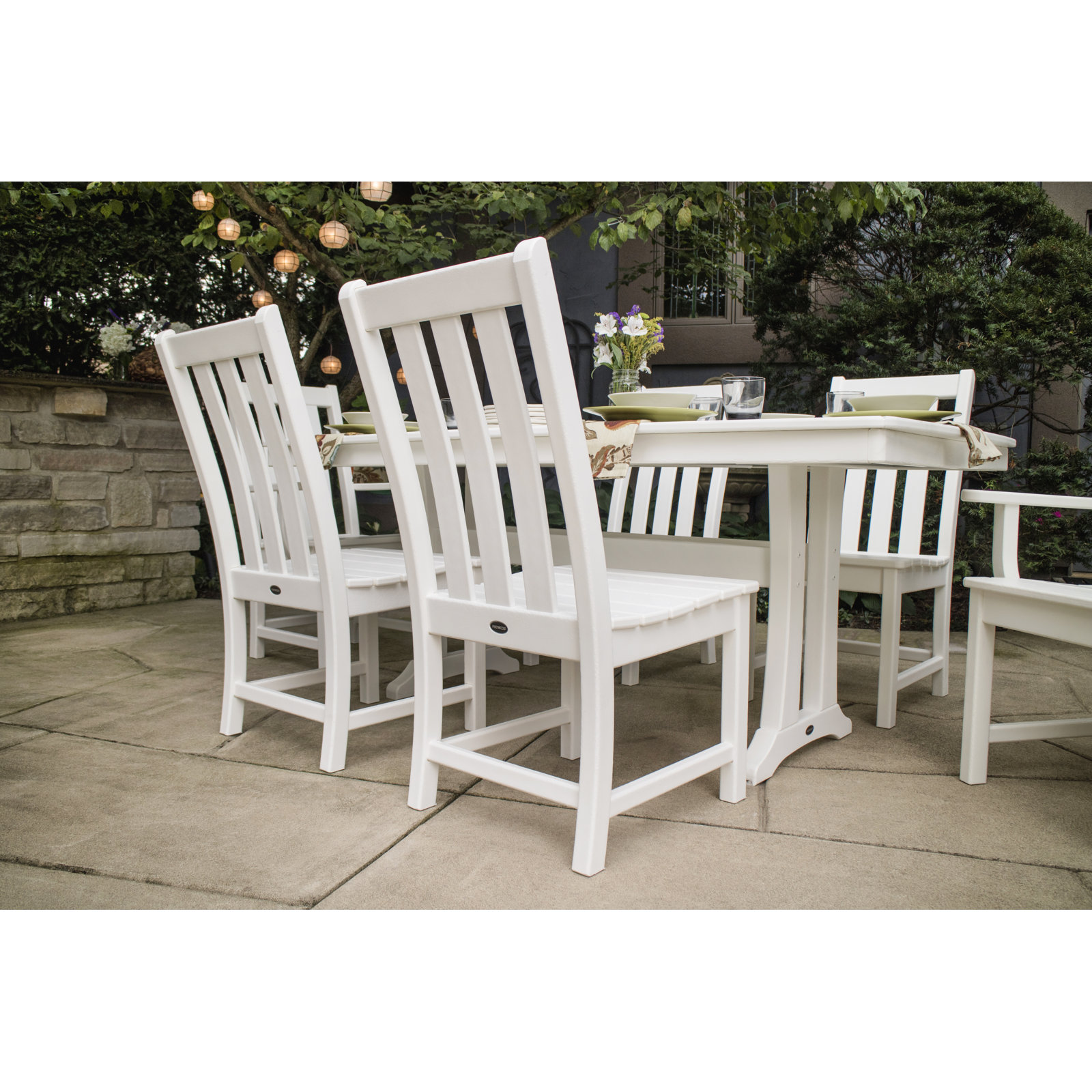 POLYWOOD® Vineyard Patio Side Chair, Black