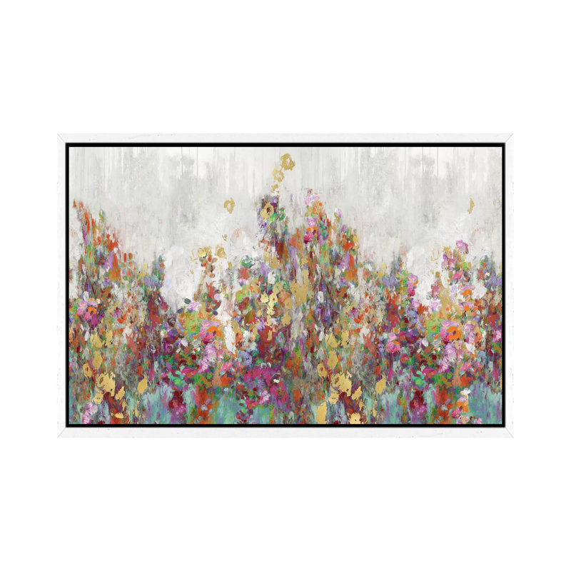 Blooming by Nikki Robbins - Painting on Canvas, 152.5 cm H x 101.5 cm W, White Framed