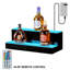 Tablette de bar à 2 niveaux avec éclairage couleur à DEL réglable, tablette de présentation de bouteilles d'alcool de 40 po pour le salon-2133103874