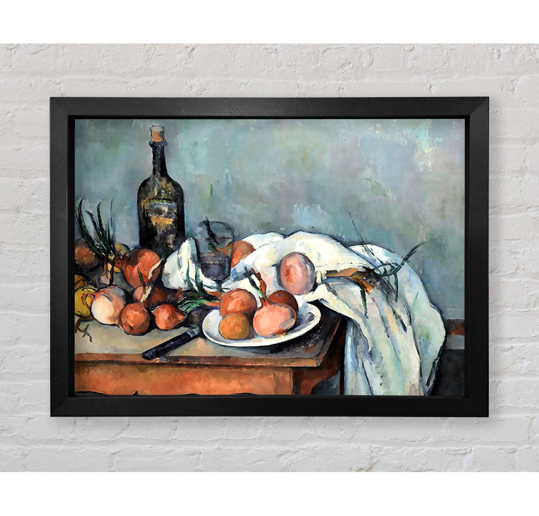 Stillleben mit Zwiebeln von Paul Cezanne - Einzelne Bilderrahmen Kunstdrucke