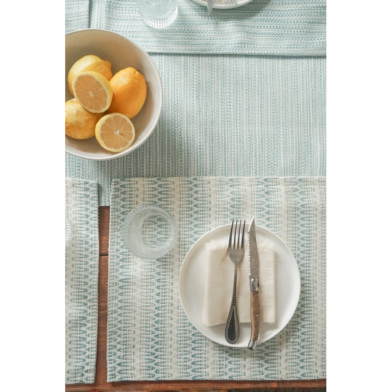 Bay View Striped Table Runnner, Aqua