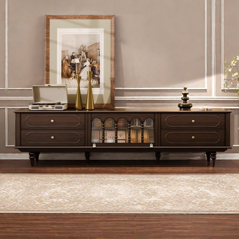 Retro style solid wood TV cabinet