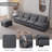 Upholstered L-Shaped Sectional Reversible-585682532