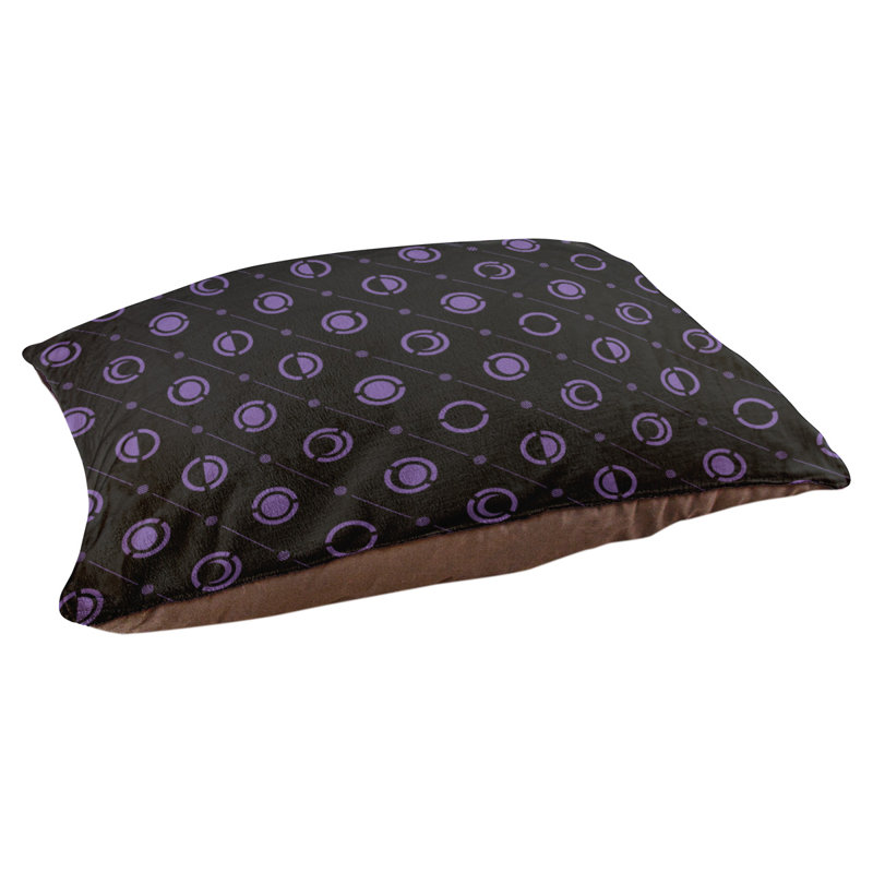 Coussin intérieur pour chien moon phases Chenault, Grand (l 50 po x P 7 po x H 40 po), Mauve / Noir