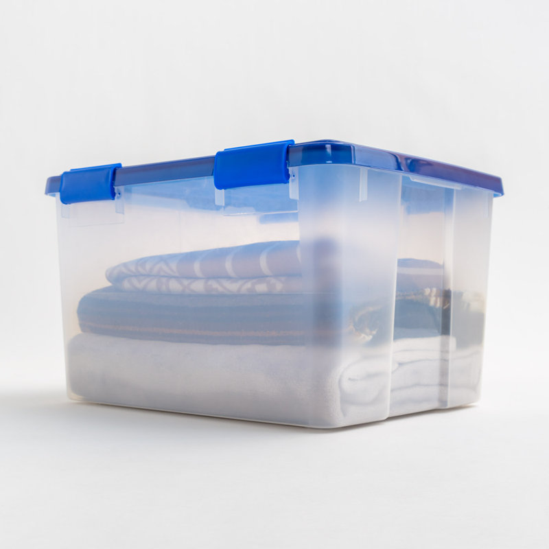 IRIS Weatherproof Clear Plastic Storage Tote, 46.5 qts.