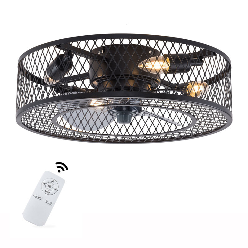 Hallas 18'' Flush Mount Ceiling Fan with Light Kit