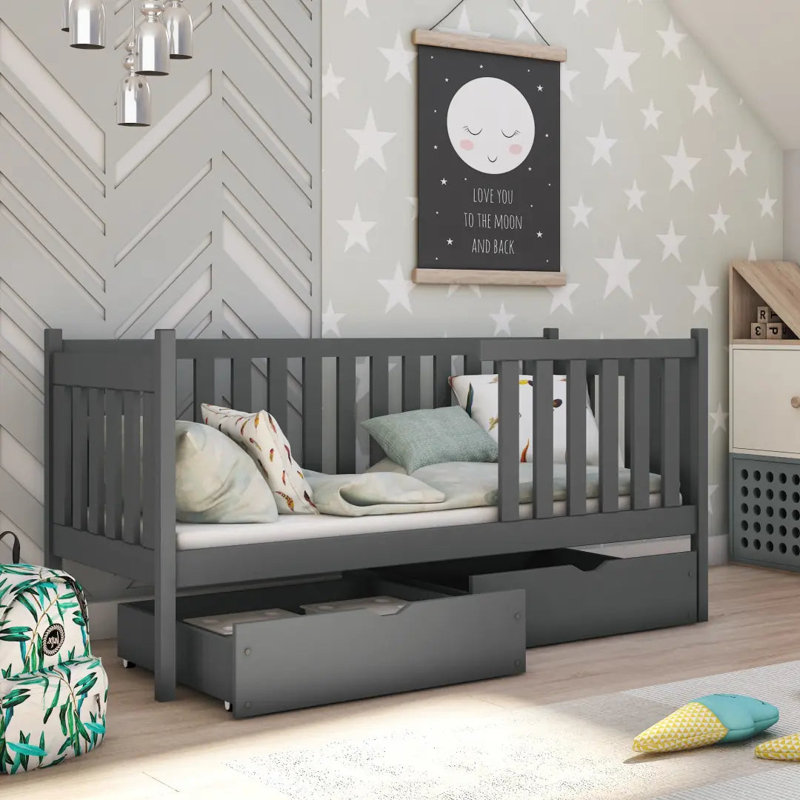 Beuna Single (3') Solid Wood Drawers Bed Frame with Mattress