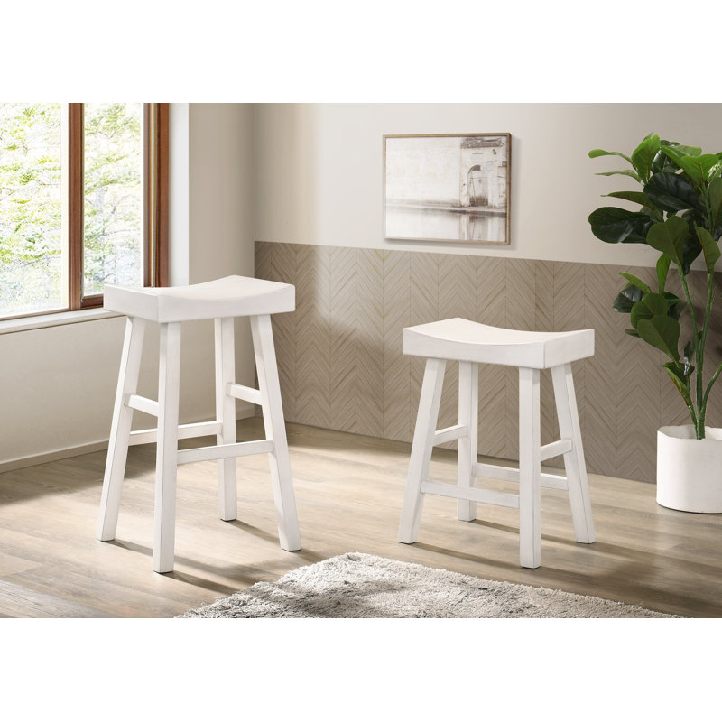 Tabouret de bar et de comptoir Melvyn, Blanc antique, Tabouret de bar (hauteur du siège de 30,5 po)