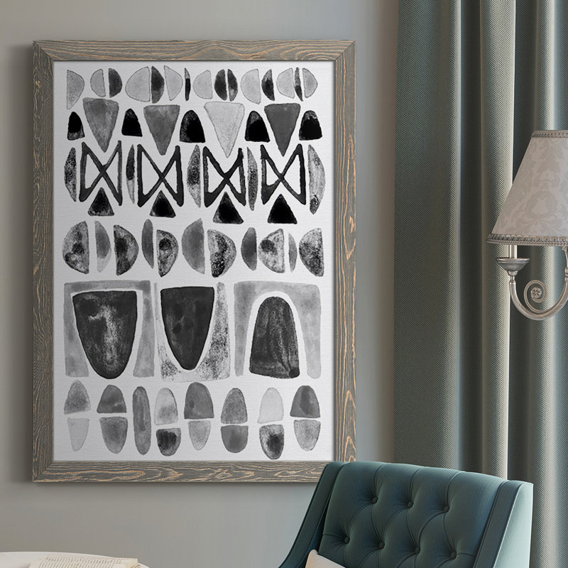 «Gray Arches II», reproduction encadrée de qualité supérieure - prête à être accrochée, Pas de tapis, Toile avec cadre gris