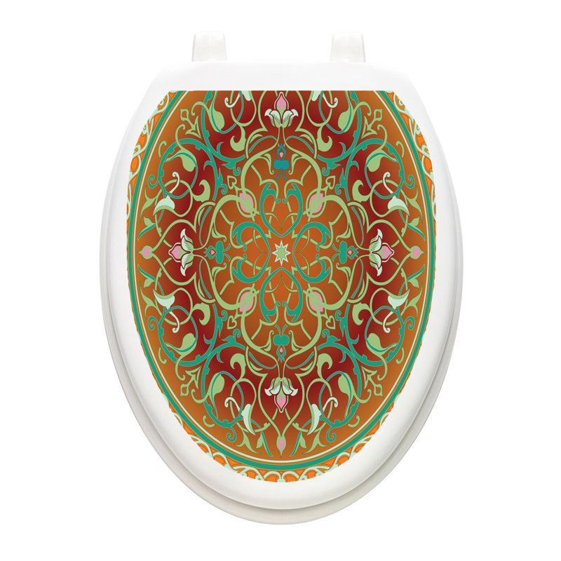 Adhésif décoratif pour siège de toilette Classic Medallion - couvercles de toilette élégants avec couvercle en vinyle