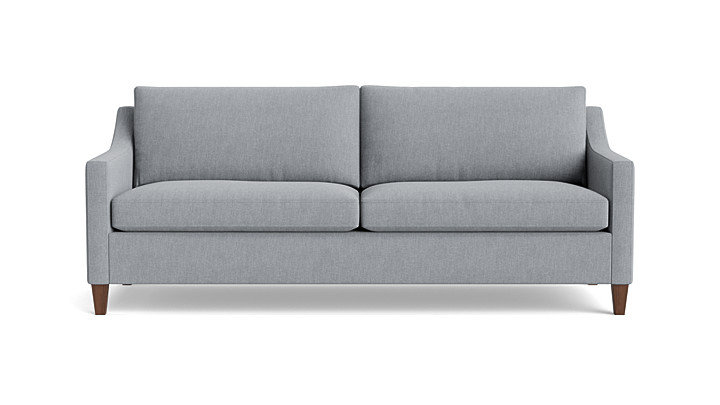 Vera Sofa (85"), Walnut Finish (Angled), Performance Weave - Zinc