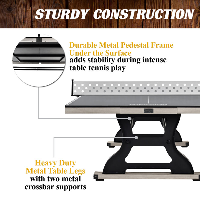 Barrington 9-ft Coventry Ping Pong Tennis Table, Official Size with Metal Net and Storage Drawer