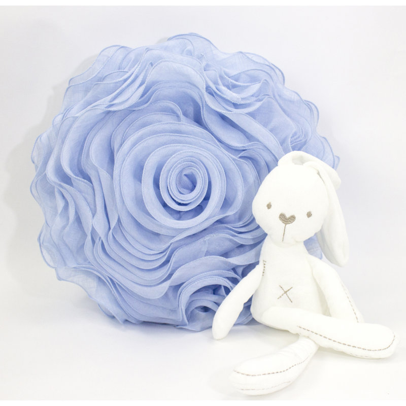 Floral Throw Pillow, Blue, Polyester/Polyfill