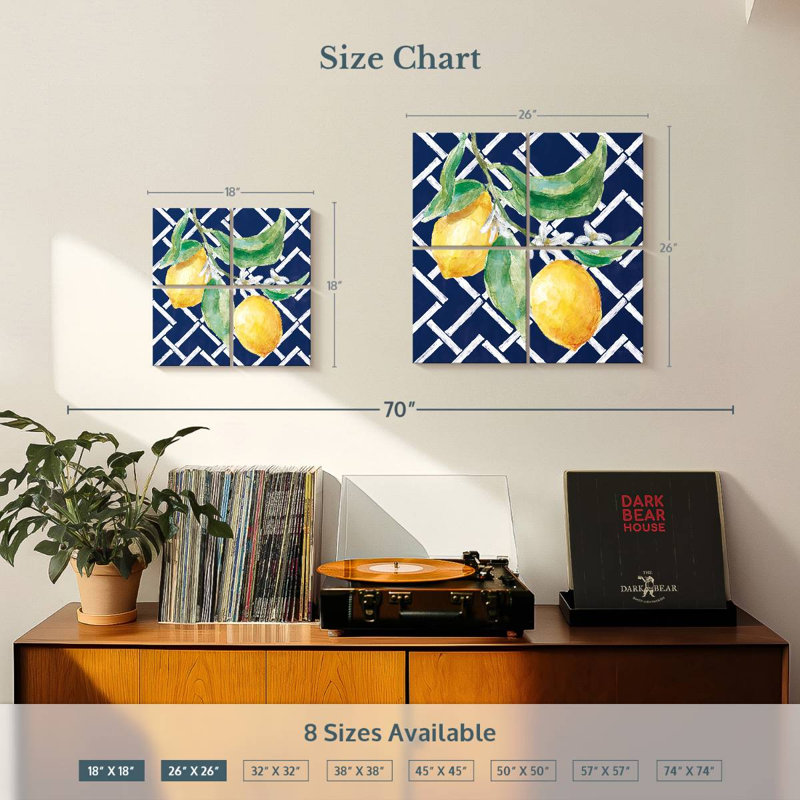 Yarlin Everyday Chinoiserie citrons I, H 26 po x l 26 po