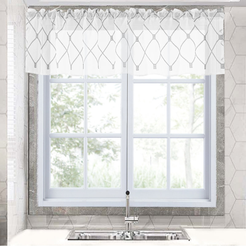 Paire de rideaux transparents avec passe-tringle, L 54 po x L 18 po, gris