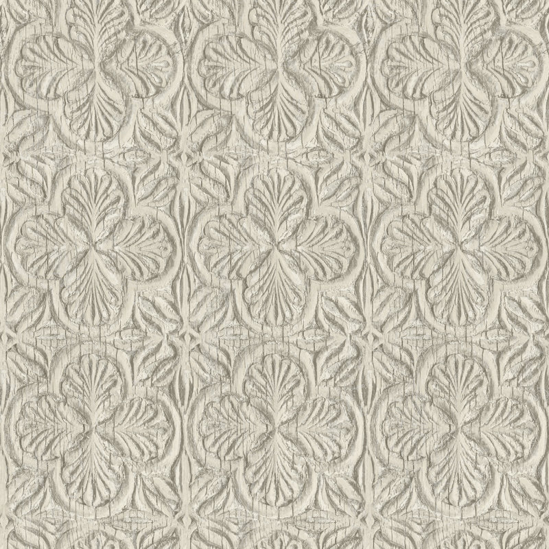 Devendri Prepasted Damask Double Roll, Tan