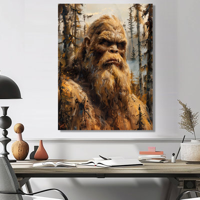Brown Grey Bigfroot Wilderness Watcher - Bigfoot Wall Decor