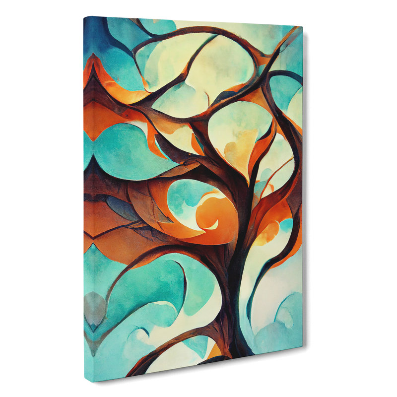 XV1022-4739X Tree Abstract Art No.2 - Print, Wrapped Canvas, 50cm H x 35cm W, No Matte