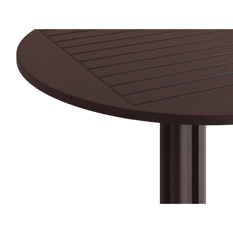 Round Ash Outdoor Bistro Table , 55cm cm W 55cm cm D, Dark Brown