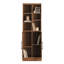 Armoire de rangement brune avec niveleurs de base réglables, six tablettes, idéale pour les petits espaces de vie. Niveleurs de finition. Planchers inégaux, utilisation domestique polyvalente.