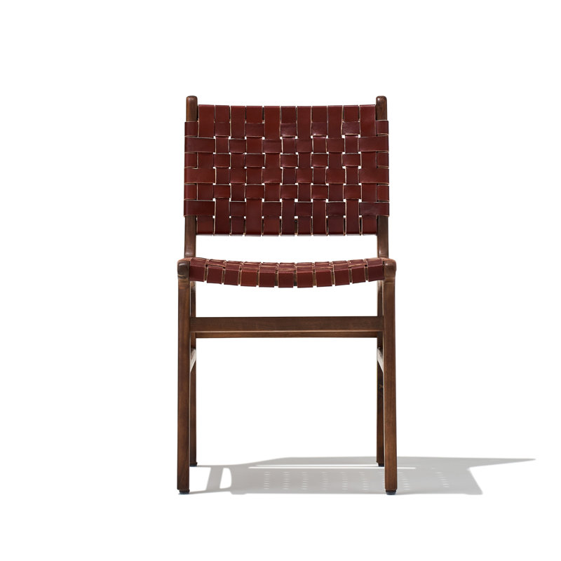 Fauteuil Marlow en cuir tressé