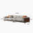 Nyair 111.8'' Square Arms  Compliant Sofa，Solid Wood Frame Couch