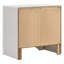 Ensemble de chambre à coucher Isadora blanc Queen 3 pièces avec lit à panneaux rembourrés et deux tables de chevet