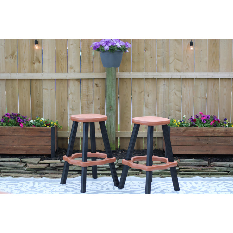 Siège de patio Tecoma, Noir, Bois rouge