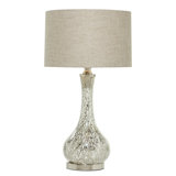East Harptree Glass Silver Table Lamp with Faux Mercury Glass Finish