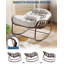 Chaise berçante d'extérieur, chaise longue surdimensionnée en osier avec coussin et structure en métal-2103853550