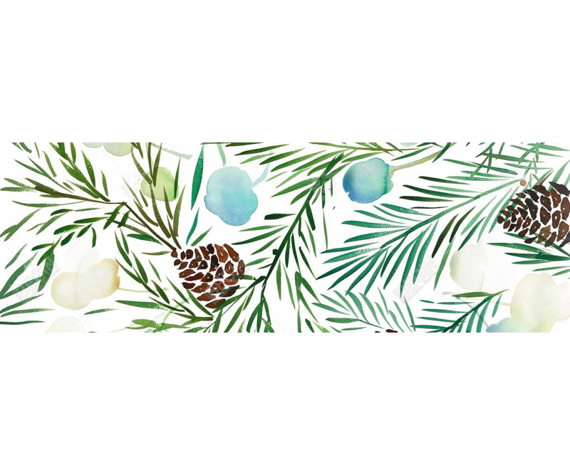 Toile de pin botanique | Cadre minimaliste blanc, H 49,25 po x l 17,25 po