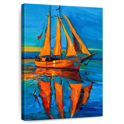 Mehar Sunlit Sailboat At Sea