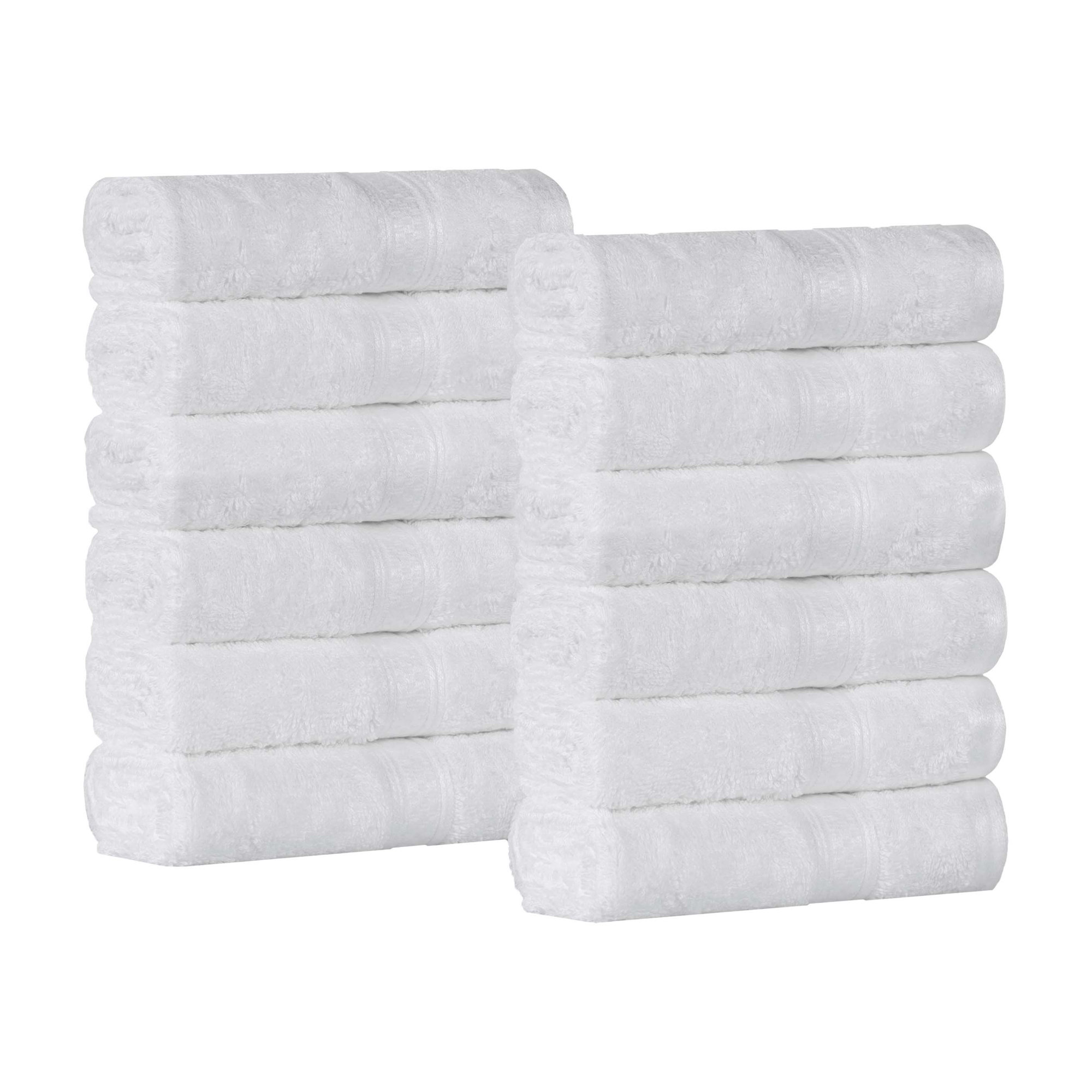 Nolhan 12 Piece Rayon from Bamboo Washcloth Towel Set, White