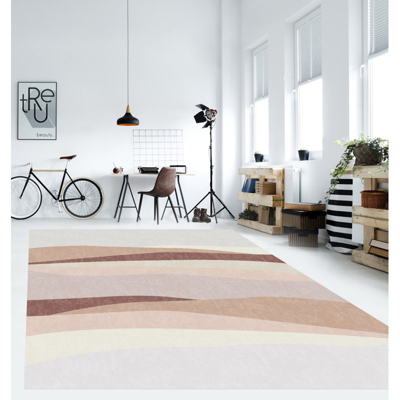 Delonta Vinyl Machine Printed Area Rug, Rectangle 5'3" x 7'10.5"