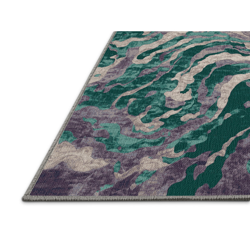 Machine Washable Gray Area Rug, Rectangle 6' x 9'