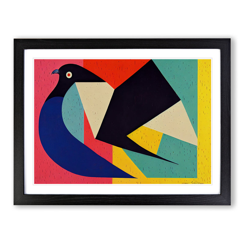 Abstract Pigeon Bird Vol.4 - Framed Print, Black, 46cm H x 64cm W x 2cm D